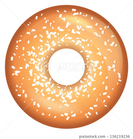 Sugar donut top view. Sweet fresh pastry Sugar donut top view. Sweet fresh pastry 136219236