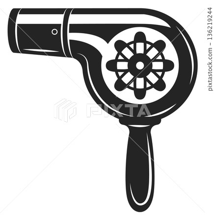 Hair dryer black silhouette. Beauty salon tool 136219244