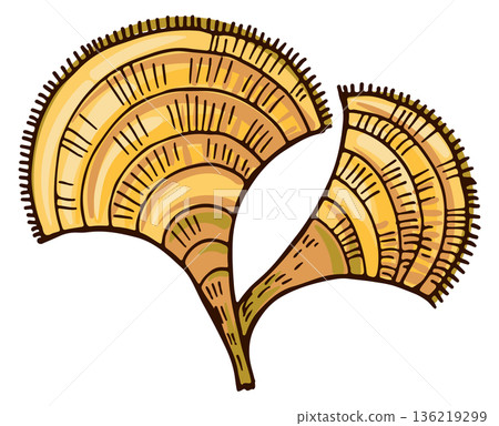 Brown alga drawing. Aquarium botany color icon Brown alga drawing. Aquarium botany color icon 136219299
