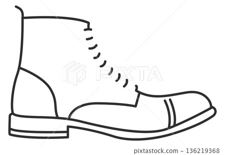 Brogue shoe line icon. Autumn classic footwear 136219368