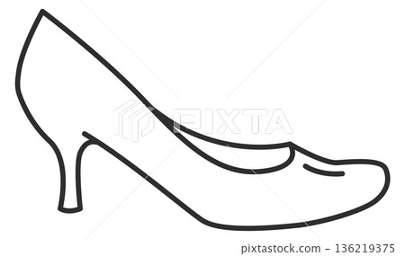 Elegant shoe. Classic heel footwear line icon 136219375