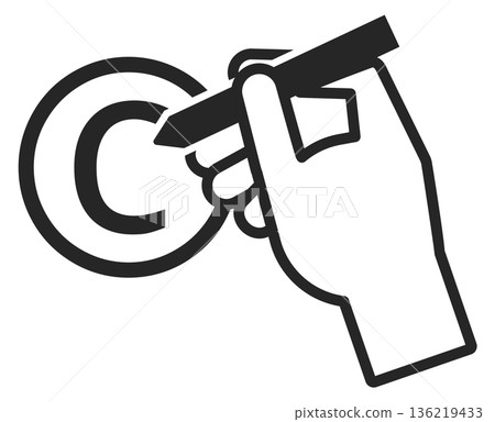 Copyright black icon. Author ownership protection sign Copyright black icon. Author ownership protection sign 136219433