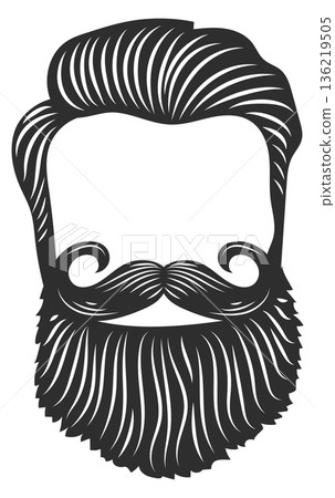 Male haircut. Barbershop logo. Hair style emblem Male haircut. Barbershop logo. Hair style emblem 136219505