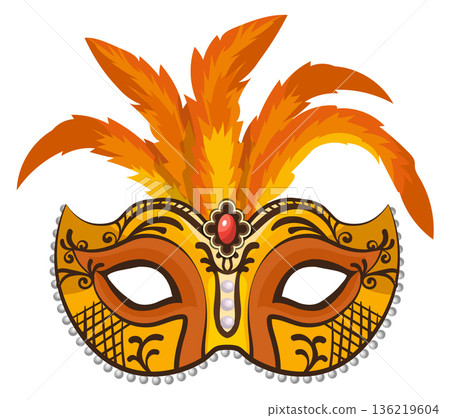 Decorative party mask. Luxury festival cartoon element Decorative party mask. Luxury festival cartoon element 136219604