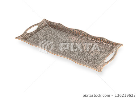 Arabic tray with raised edges and handles, isolated, PNG Arabic tray with raised edges and handles, isolated, PNG 136219622