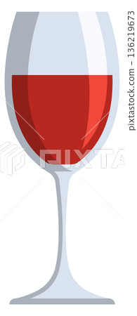 Red wine glass cartoon icon. Bar drink Red wine glass cartoon icon. Bar drink 136219673