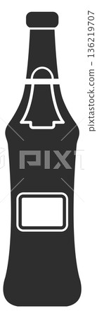 Beer bottle. Pub glass. Beverage drink icon 136219707