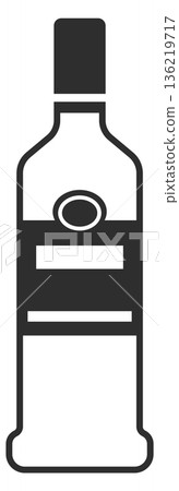 Vodka bottle black icon. Spirit alcohol drink Vodka bottle black icon. Spirit alcohol drink 136219717
