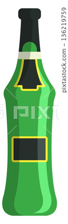 Absinthe drink. Glass beverage bottle color icon Absinthe drink. Glass beverage bottle color icon 136219759