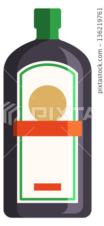 Herbal liqueur bottle color icon. Natural brewing drink Herbal liqueur bottle color icon. Natural brewing drink 136219761