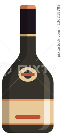 Wine bottle color icon. Bar menu symbol 136219798