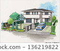 獨立式住宅外觀示意圖，南入口 136219822