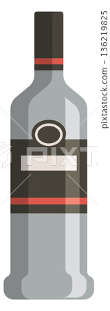 Vodka bottle color icon. Alcohol bar drink Vodka bottle color icon. Alcohol bar drink 136219825