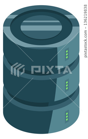Database server isometric icon. Internet storage device 136219838