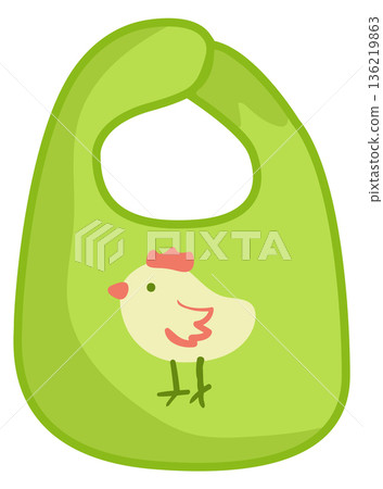 Baby apron. Newborn infant feeding cloth icon Baby apron. Newborn infant feeding cloth icon 136219863
