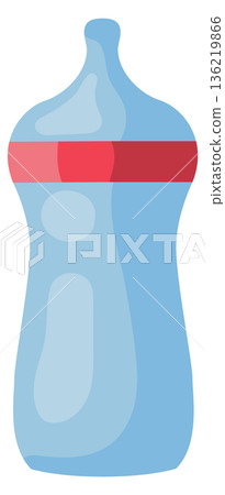 Newborn milk bottle. Cartoon plastic container icon 136219866