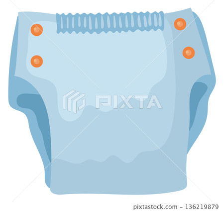 Diaper cartoon icon. Newborn care. Kid stuff Diaper cartoon icon. Newborn care. Kid stuff 136219879