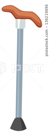 Walking cane cartoon icon. Senior stick symbol 136219898