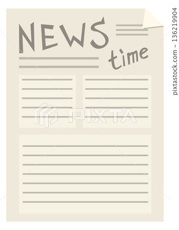 Newspaper cartoon icon. Paper news media sheet 136219904