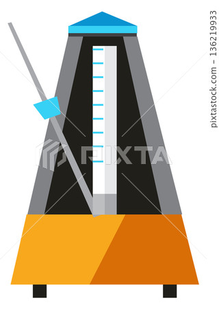 Metronome cartoon icon. Time tick. Music rhythm 136219933