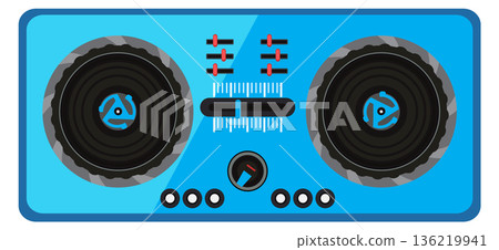 Dj controller cartoon icon. Electronic music panel Dj controller cartoon icon. Electronic music panel 136219941