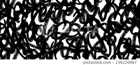 Seamless grunge brush stroke scribbles texture. Rough sketched scrawl background. Repeated hand drawn abstract doodles pattern. Black bold pencil chalk or crayon squiggle lines wallpaper. Vector Seamless grunge brush stroke scribbles texture. Rough sketched scrawl background. Repeated hand drawn abstract doodles pattern. Black bold pencil chalk or crayon squiggle lines wallpaper. Vector 136220067
