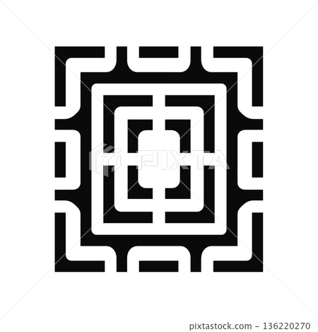 Geometric black and white square pattern design on white background 136220270