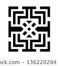 Abstract geometric square design in black and white 136220284