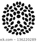 Geometric design of black shapes on a white background 136220289