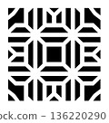 Geometric shapes form a symmetrical black and white pattern 136220290