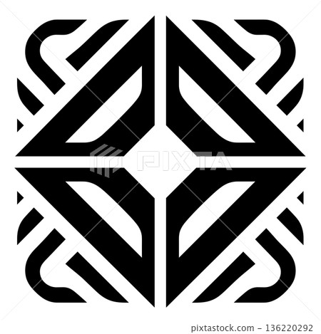 Abstract decorative pattern with geometric shapes on a white background Abstract decorative pattern with geometric shapes on a white background 136220292