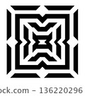 Geometric black and white square pattern design for backgrounds 136220296