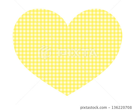 Simple checkered heart frame material in yellow 136220708