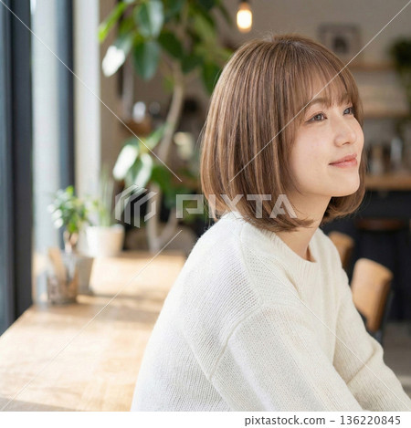 髮型目錄風格的女性肖像 136220845