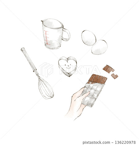 Valentine's Day baking illustrations Valentine's Day baking illustrations 136220978