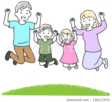 Jumping family of four 136221479