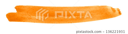 orange watercolor background. Artistic hand paint. Isolated on transparent background. 136221931