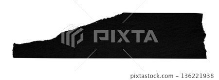 black crumpled torn tape isolated on transparent background. black crumpled torn tape isolated on transparent background. 136221938