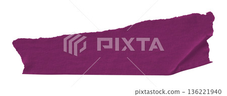 purple crumpled torn tape isolated on transparent background. 136221940