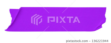 purple crumpled torn tape isolated on transparent background. purple crumpled torn tape isolated on transparent background. 136221944
