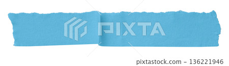 light blue crumpled torn tape isolated on transparent background. light blue crumpled torn tape isolated on transparent background. 136221946
