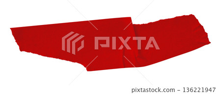 red crumpled torn tape isolated on transparent background. red crumpled torn tape isolated on transparent background. 136221947