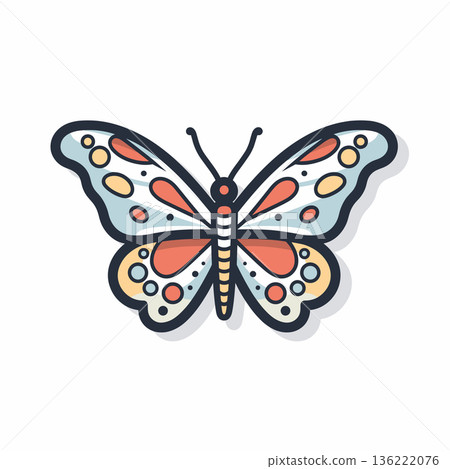 Vibrant butterfly with unique patterns 136222076