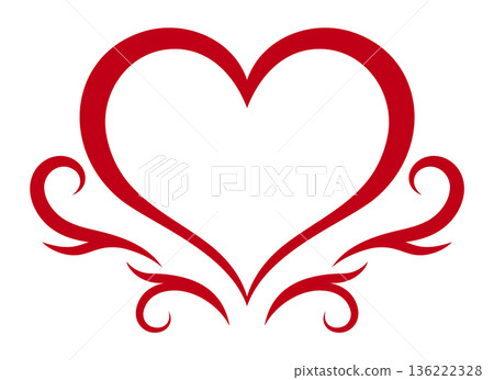 Calligraphic heart pattern Calligraphic heart pattern 136222328