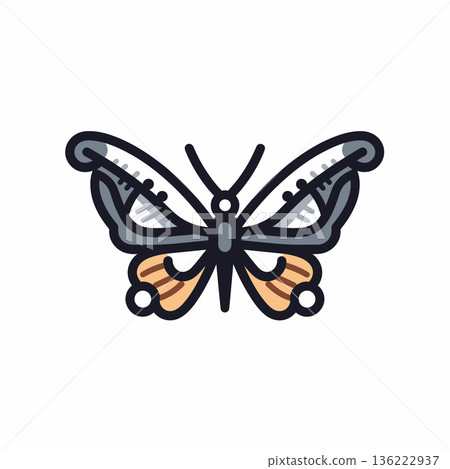 Colorful butterfly design with intricate patterns 136222937
