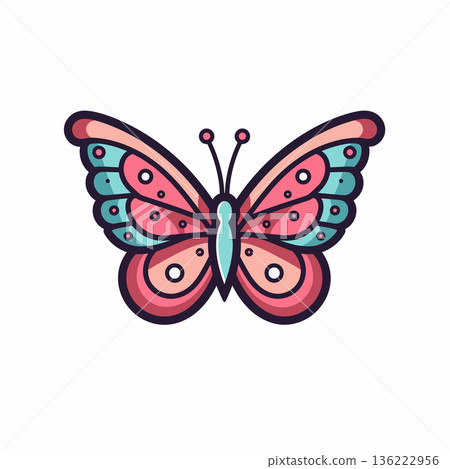 Colorful butterfly design with intricate patterns 136222956