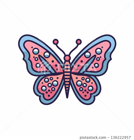 Colorful butterfly design with vibrant patterns 136222957