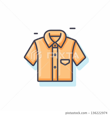 Bright orange casual short-sleeve shirt 136222974