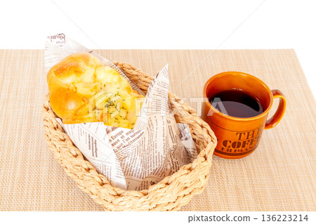 Cheese bread and coffee for breakfast, light meal image Cheese bread and coffee for breakfast, light meal image 136223214