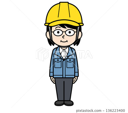一位戴著頭盔的中年女工地主管 一位戴著頭盔的中年女工地主管 136223400